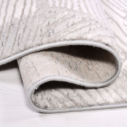 Machine Made Area Rug | Beige Geometric Design, 10 mm Pile Height Durable Floor Covering