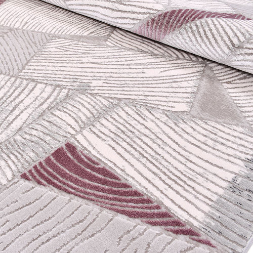 Machine Made Area Rug | Beige Geometric Design, 10 mm Pile Height Durable Floor Covering