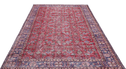 Atina Red Vintage Wool Handmade Area Rug 5'7" x 9'6"