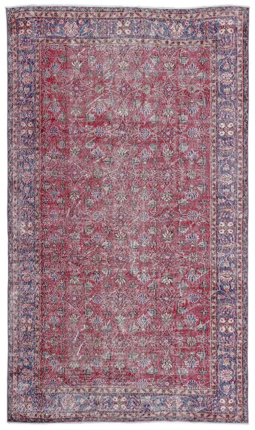 Atina Red Vintage Wool Handmade Area Rug 5'7" x 9'6"