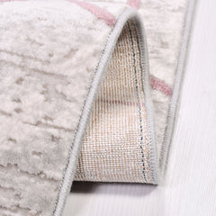 Rachel Grey Pink Geometric Machine Made Area Rug