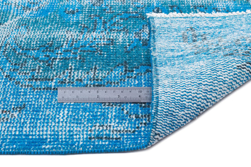 Atina Turquoise Vintage Wool Handmade Area Rug 5'9" x 8'8"