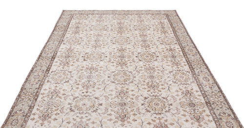 Atina Beige Vintage Wool Handmade Area Rug 5'10" x 9'11"
