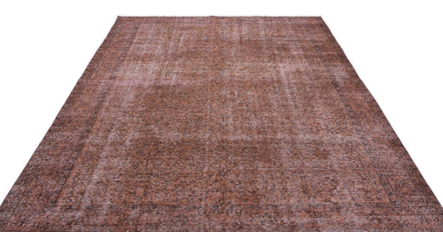 Atina Brown Vintage Wool Handmade Area Rug 6'8" x 10'4"