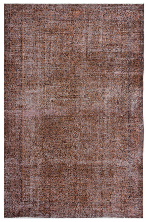 Atina Brown Vintage Wool Handmade Area Rug 6'8" x 10'4"