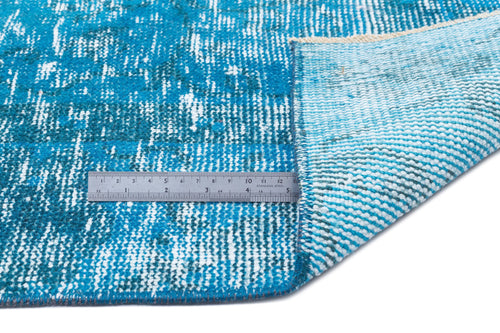 Atina Turquoise Vintage Wool Handmade Area Rug 5'5" x 9'9"