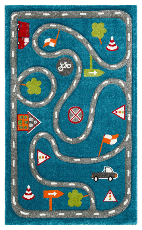 Lauterach Blue Figured Kids Rug