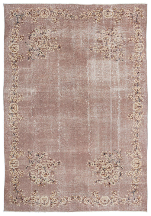 Atina Cream Vintage Wool Handmade Area Rug 7'0" x 10'4"