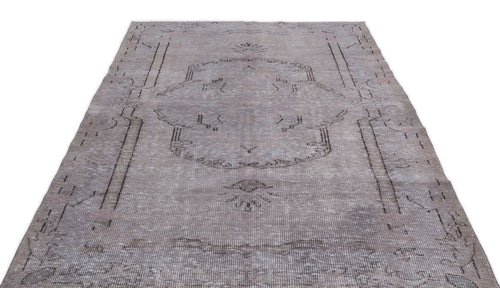 Atina Grey Vintage Wool Handmade Area Rug 5'5" x 8'10"