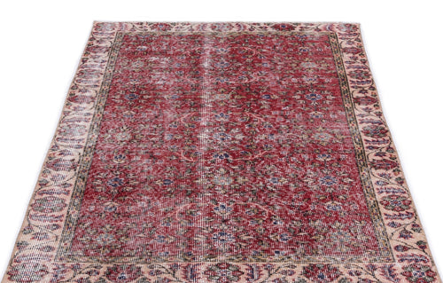 Atina Beige Vintage Wool Handmade Area Rug 3'7" x 6'7"