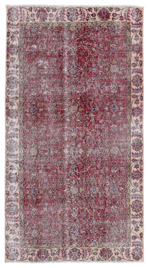 Atina Beige Vintage Wool Handmade Area Rug 3'7" x 6'7"