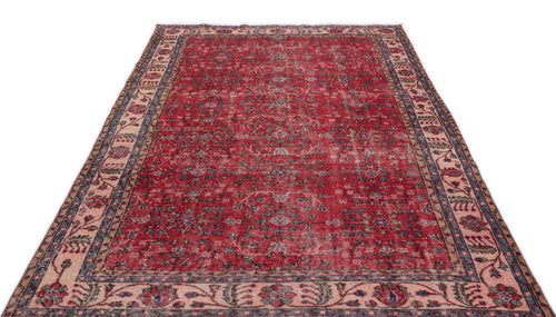 Atina Red Vintage Wool Handmade Area Rug 5'5" x 9'4"