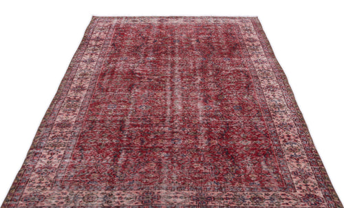 Atina Red Vintage Wool Handmade Area Rug 5'3" x 8'10"