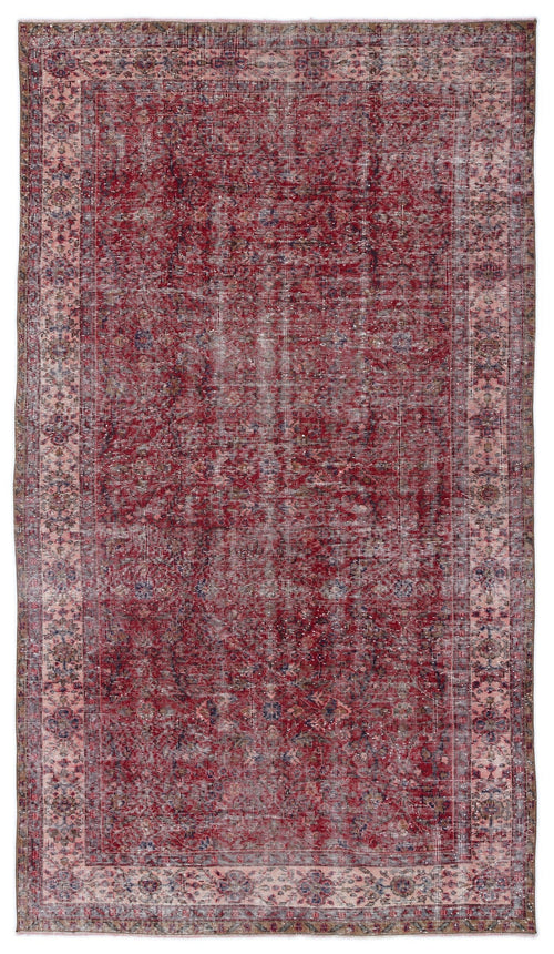 Atina Red Vintage Wool Handmade Area Rug 5'3" x 8'10"