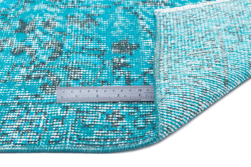 Atina Turquoise Vintage Wool Handmade Area Rug 6'4" x 9'3"