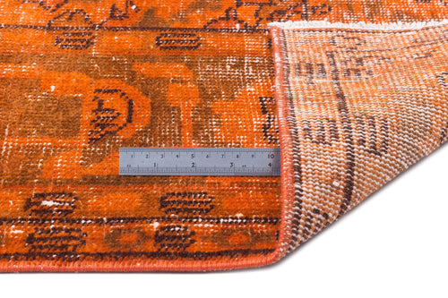 Atina Orange Vintage Wool Handmade Area Rug 5'11" x 8'11"