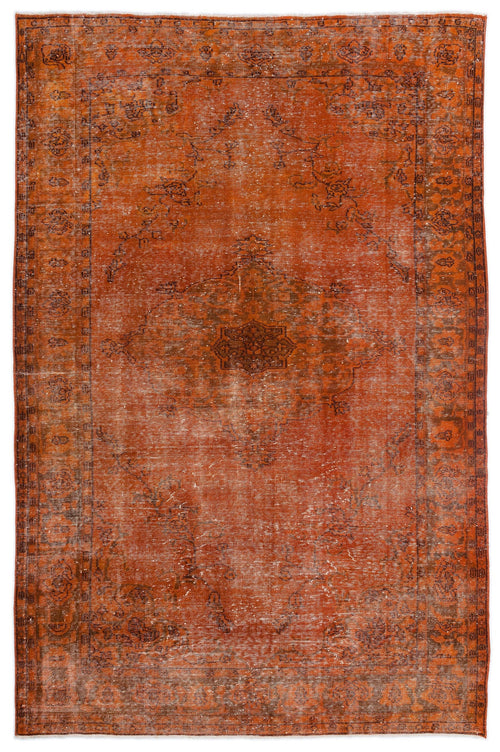 Atina Orange Vintage Wool Handmade Area Rug 5'11" x 8'11"