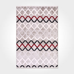 Hopi Grey Geometric Machine Made Area Rug