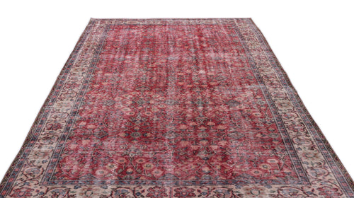 Atina Red Vintage Wool Handmade Area Rug 6'6" x 10'5"
