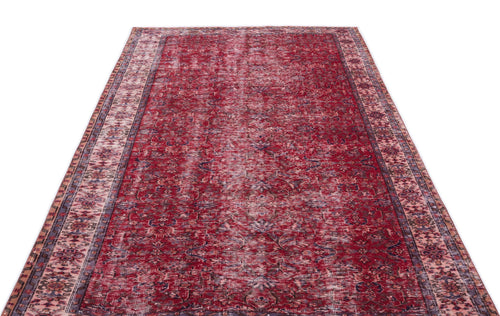 Atina Red Vintage Wool Handmade Area Rug 4'8" x 11'7"