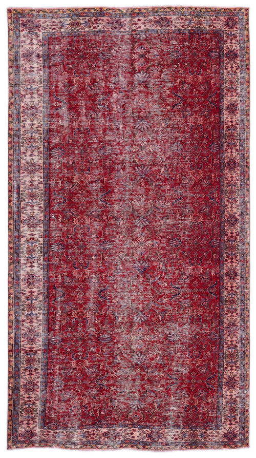 Atina Red Vintage Wool Handmade Area Rug 4'8" x 11'7"
