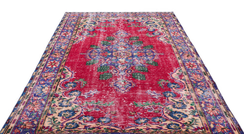 Atina Red Vintage Wool Handmade Area Rug 6'3" x 10'0"