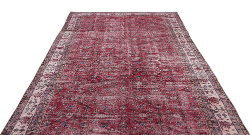 Atina Red Vintage Wool Handmade Area Rug 6'6" x 11'0"