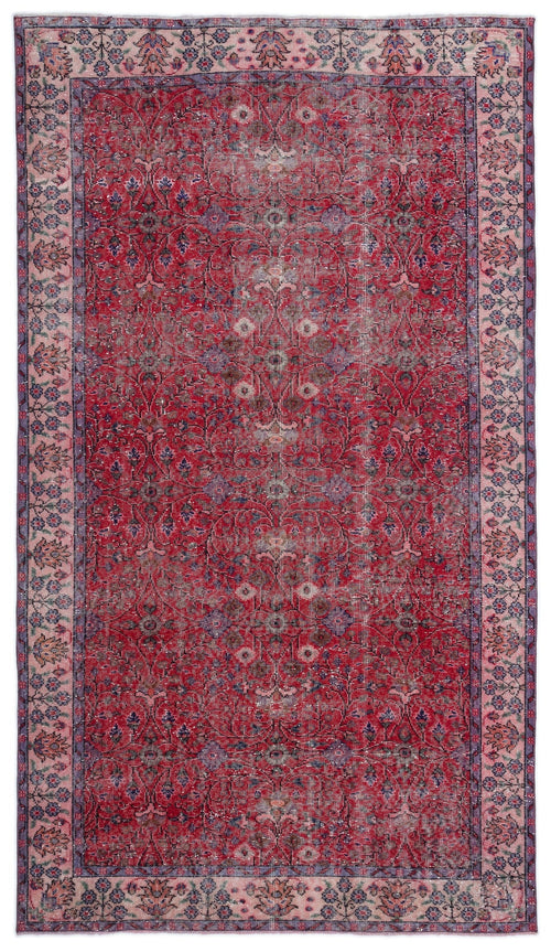Atina Red Vintage Wool Handmade Area Rug 5'3" x 9'2"