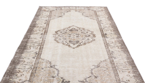 Atina Beige Vintage Wool Handmade Area Rug 6'0" x 9'5"