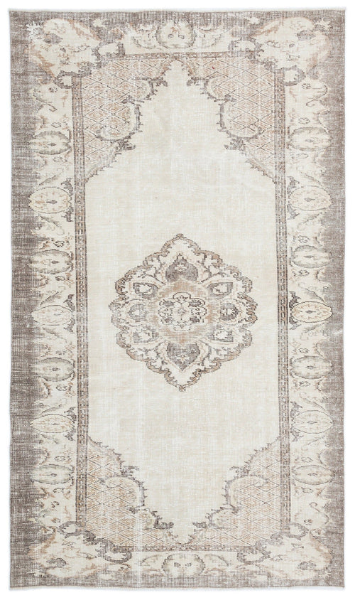 Atina Beige Vintage Wool Handmade Area Rug 6'0" x 9'5"
