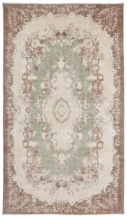 Atina Cream Vintage Wool Handmade Area Rug 5'6" x 9'7"