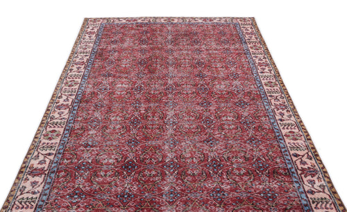 Atina Red Vintage Wool Handmade Area Rug 5'2" x 9'7"
