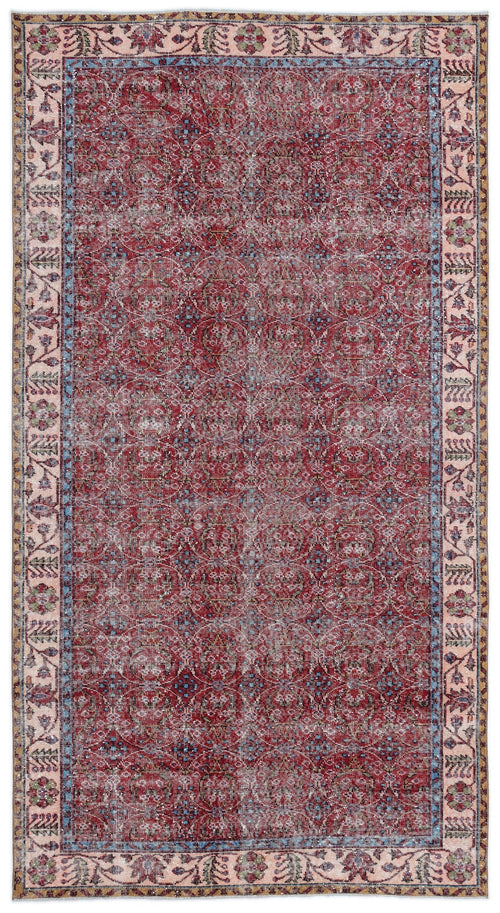 Atina Red Vintage Wool Handmade Area Rug 5'2" x 9'7"