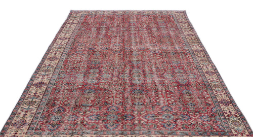 Atina Red Vintage Wool Handmade Area Rug 6'5" x 10'6"