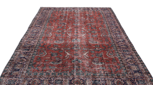 Atina Red Vintage Wool Handmade Area Rug 6'4" x 10'1"