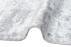 Modern Cotton Area Rug – Grey Machine Made Rug | Washable Non Slip Flatweave Carpet