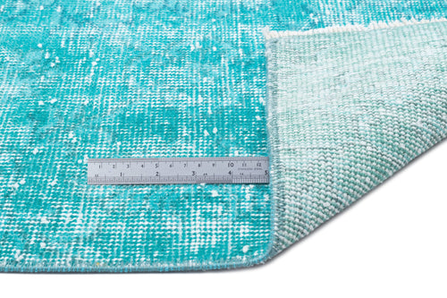 Atina Turquoise Vintage Wool Handmade Area Rug 6'11" x 10'5"