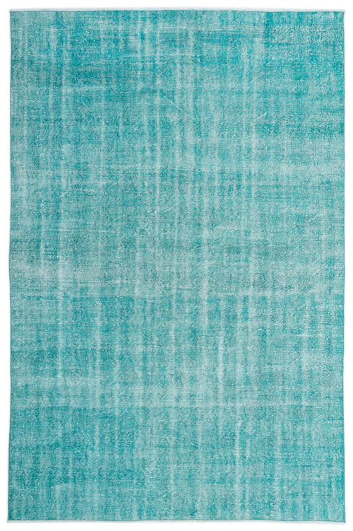 Atina Turquoise Vintage Wool Handmade Area Rug 6'11" x 10'5"