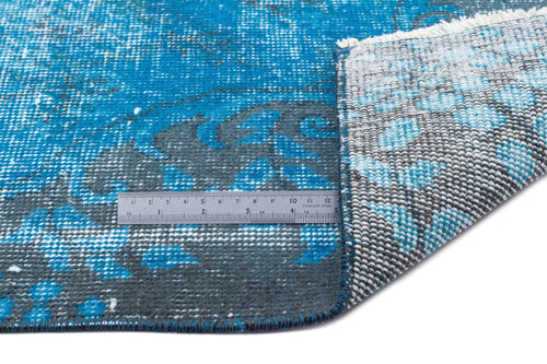 Atina Turquoise Vintage Wool Handmade Area Rug 6'2" x 9'7"