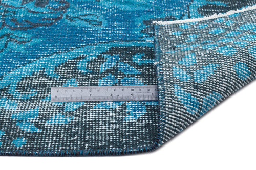 Atina Turquoise Vintage Wool Handmade Area Rug 6'4" x 10'6"