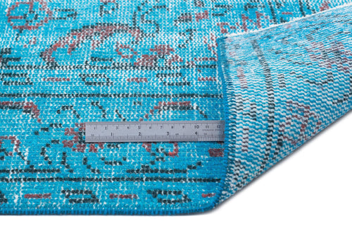 Atina Turquoise Vintage Wool Handmade Area Rug 5'10" x 9'5"