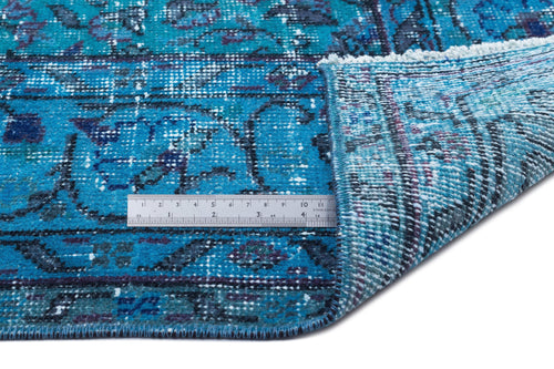 Atina Turquoise Vintage Wool Handmade Area Rug 5'7" x 8'11"