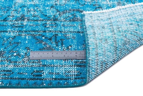 Atina Turquoise Vintage Wool Handmade Area Rug 5'10" x 9'7"