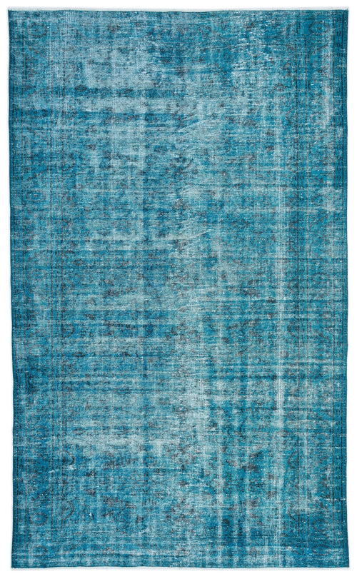Atina Turquoise Vintage Wool Handmade Area Rug 5'10" x 9'7"