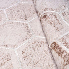 Geometric Area Rug – Machine Made Brown Cream 10 mm Pile Non Slip Rug