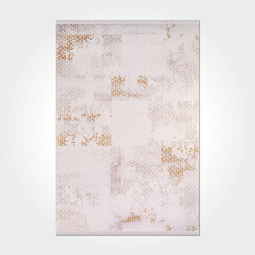 Geometric Area Rug – Machine Made Rug with 10 mm Pile Height, Cream Design