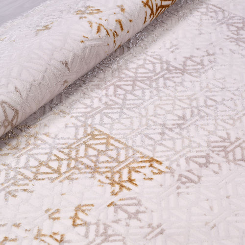 Geometric Area Rug – Machine Made Rug with 10 mm Pile Height, Cream Design