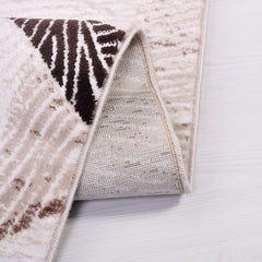 Cream Geometric Area Rug - Machine Made Rug with 10 mm Pile, Durable Acrylic Yarn