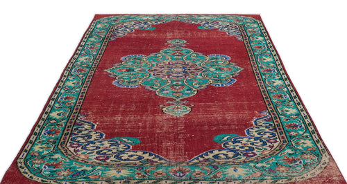 Atina Red Vintage Wool Handmade Area Rug 5'10" x 8'11"