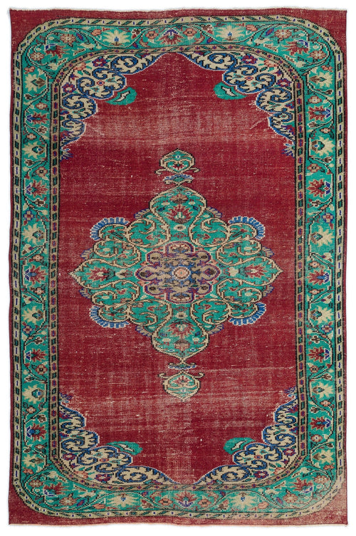 Atina Red Vintage Wool Handmade Area Rug 5'10" x 8'11"